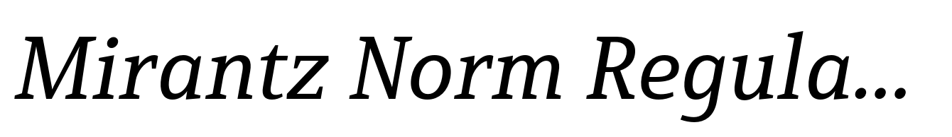 Mirantz Norm Regular Italic